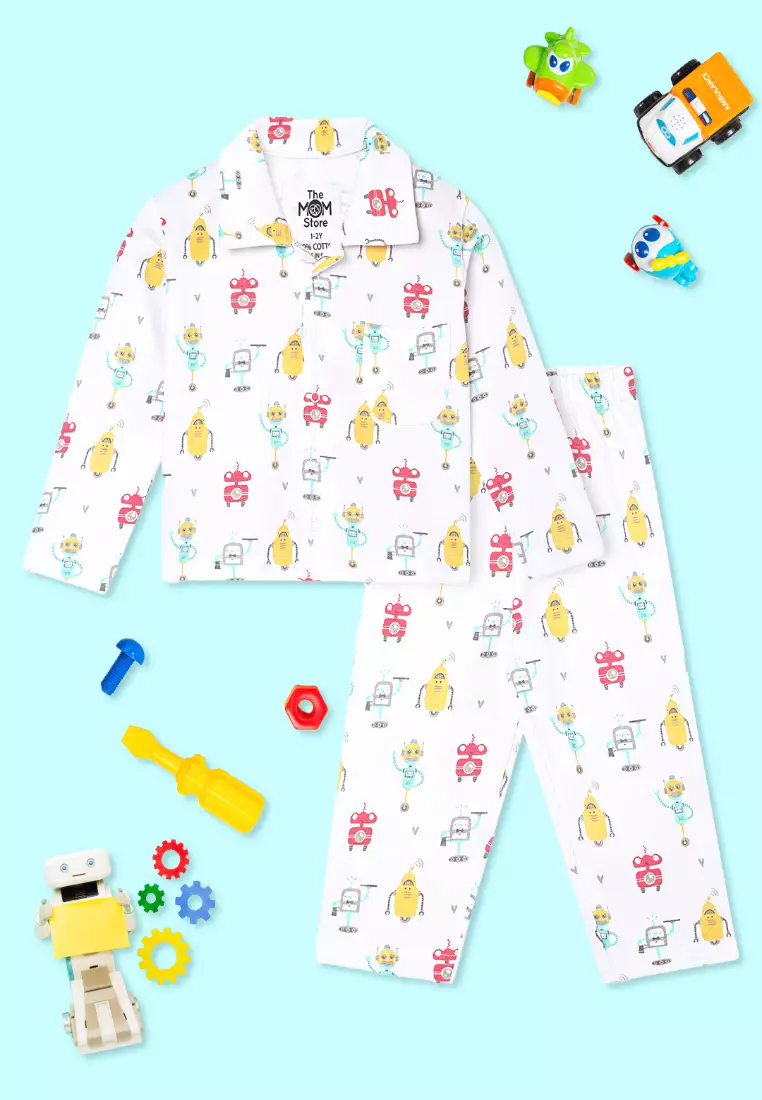 Baby and Kids Pajama Nightsuit Set- Robo Club