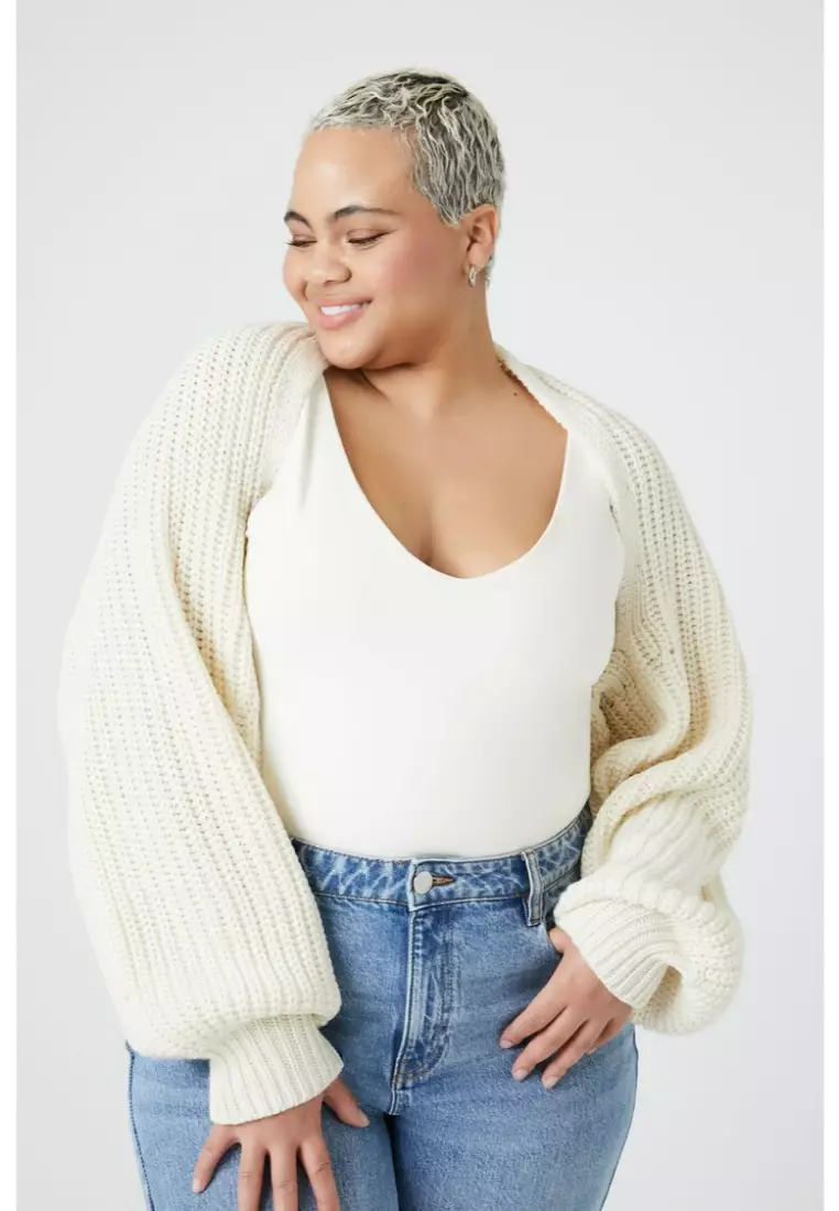 Plus size denim sales shrug