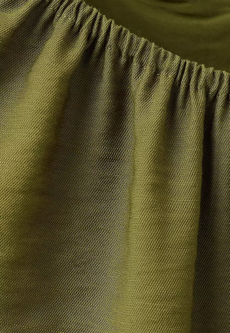 Crinkled-Effect Dress With Cut-Out