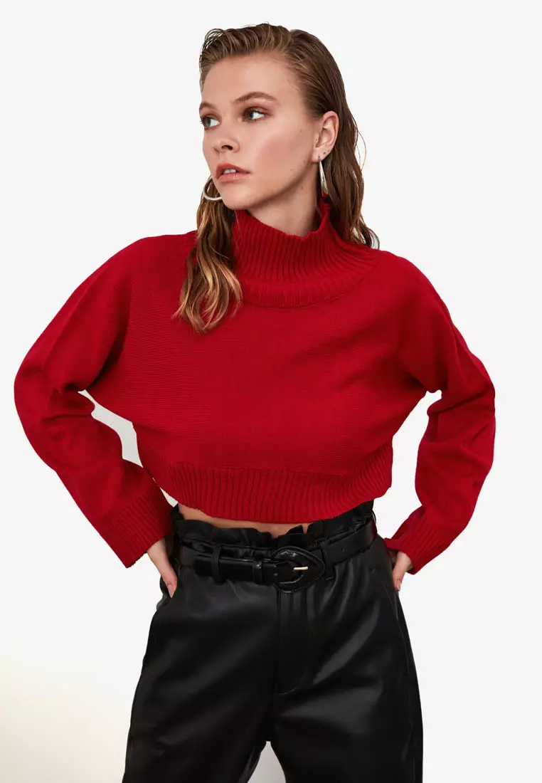 Red knit turtleneck new arrivals