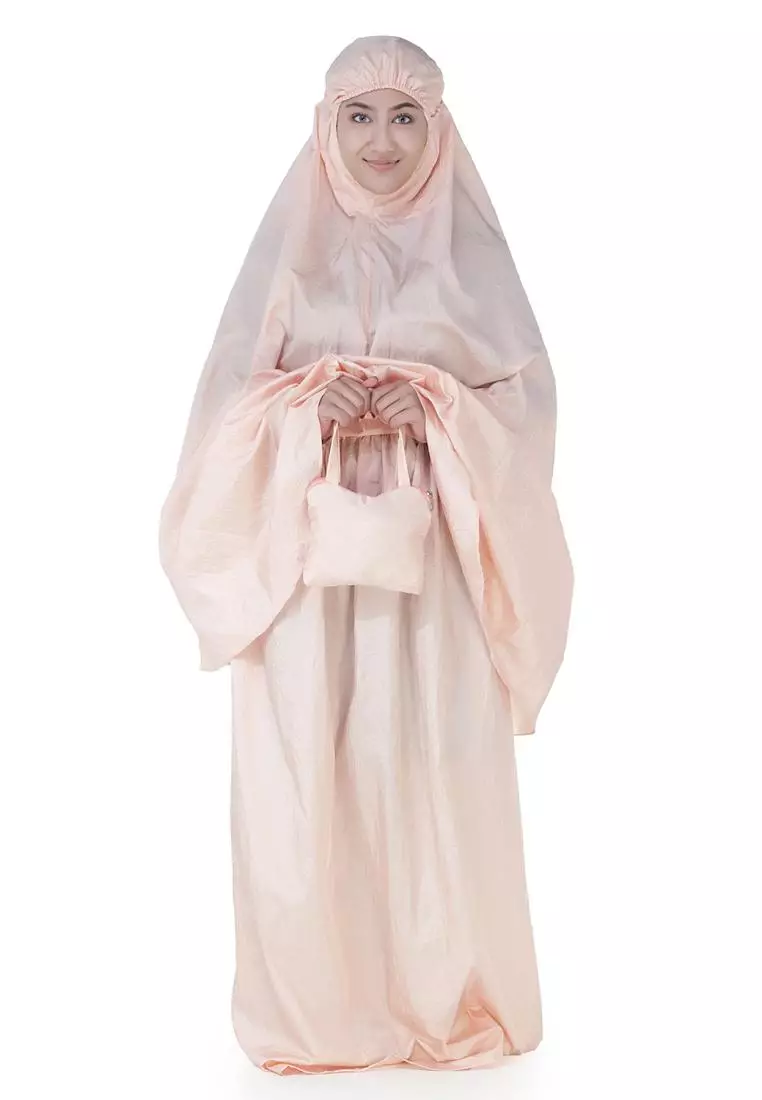 Prayer Set Mukena Travel Parasut Ayra - Pink
