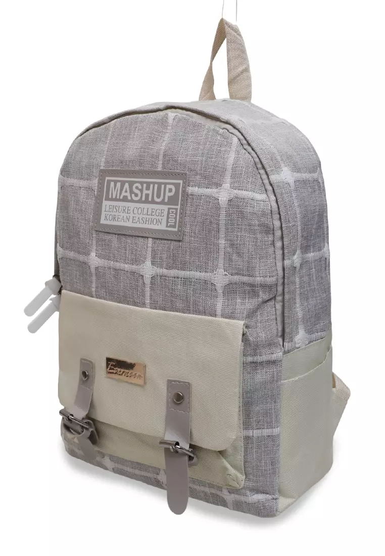 Estiana Tas Ransel Backpack Wanita Desain Elegant High Quality - Abu-abu