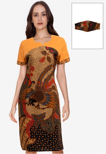 Rianty Batik brown DRESS ANJELLIA 6BE48AA779F7D6GS_1