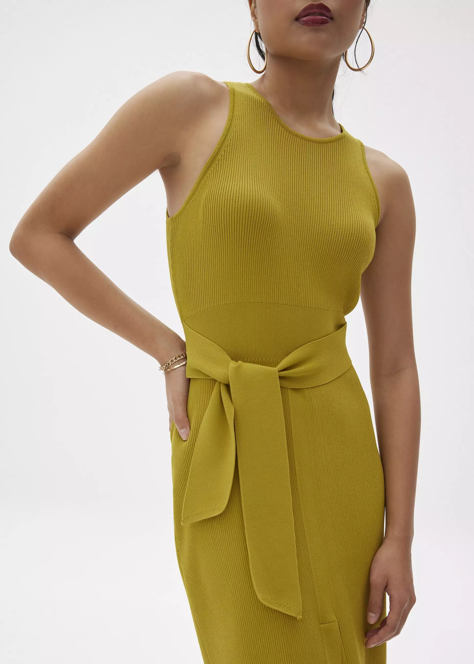 Dress Wanita - Farah Ribbed Knit Midi Dress