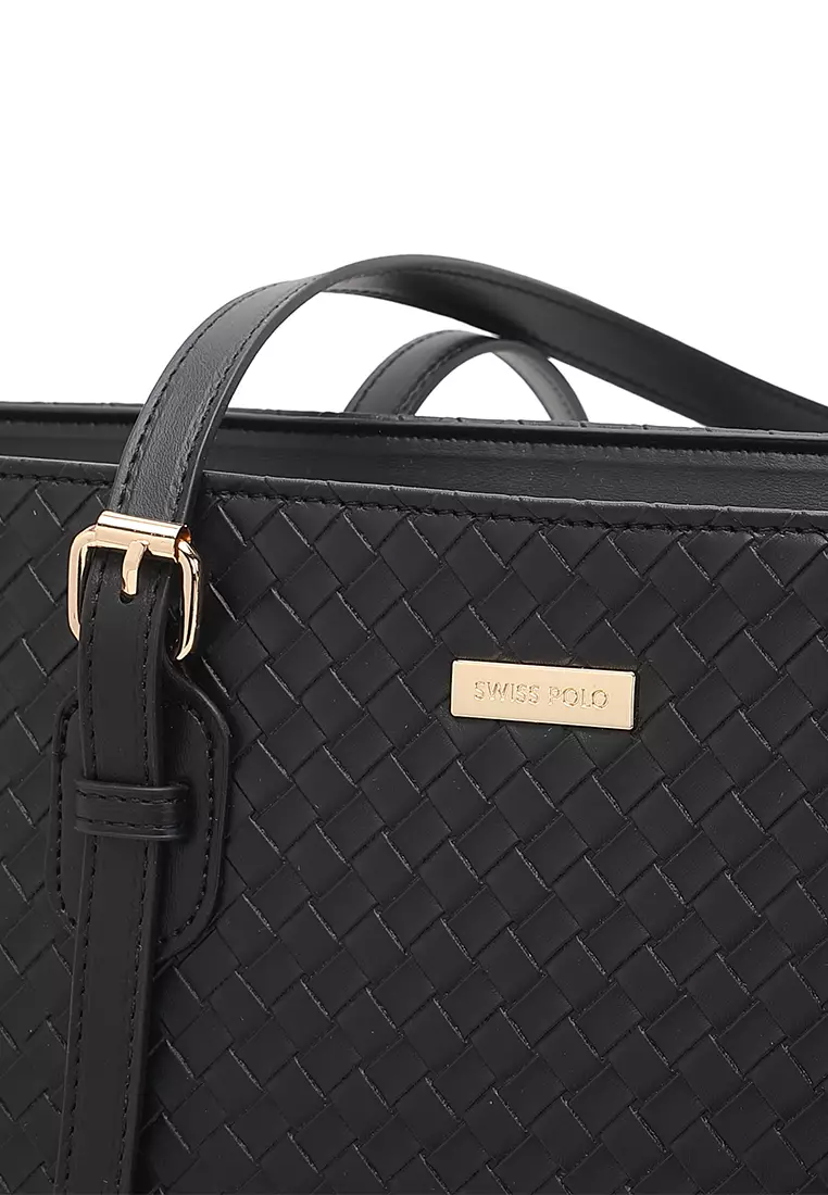3-in-1 Women's Tote Bag + Backpack + Pouch - Black