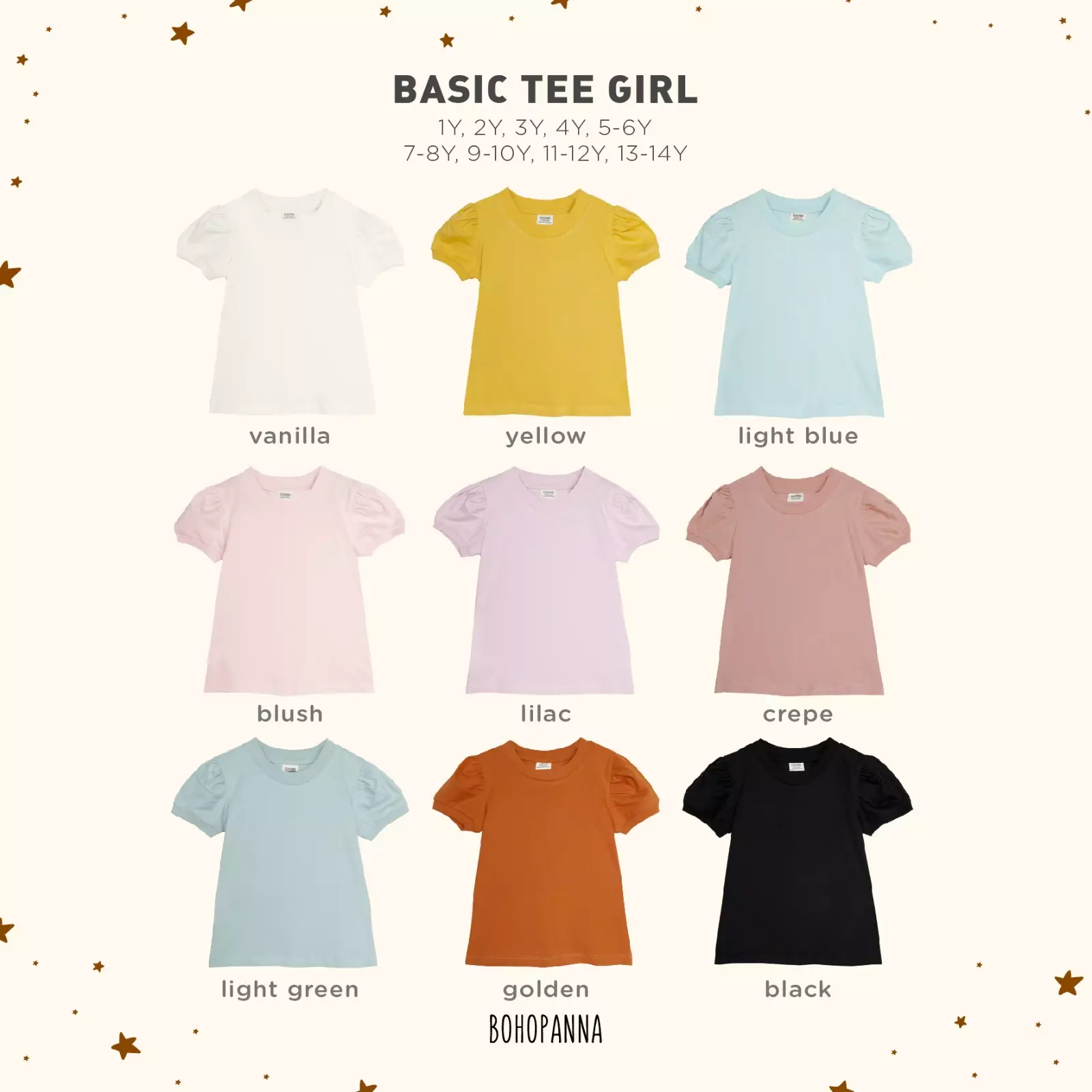 BOHOPANNA - BASIC TEE GIRL - Atasan Anak Perempuan