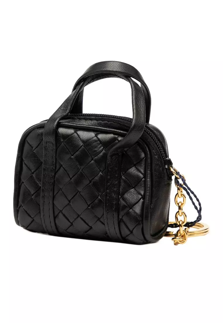 Pre-Loved Bottega Veneta Nappa Intrecciato Pouch Key Holder And Bag Charm