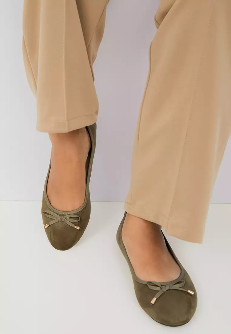 Sofia Milla Ballerina Flat Olive