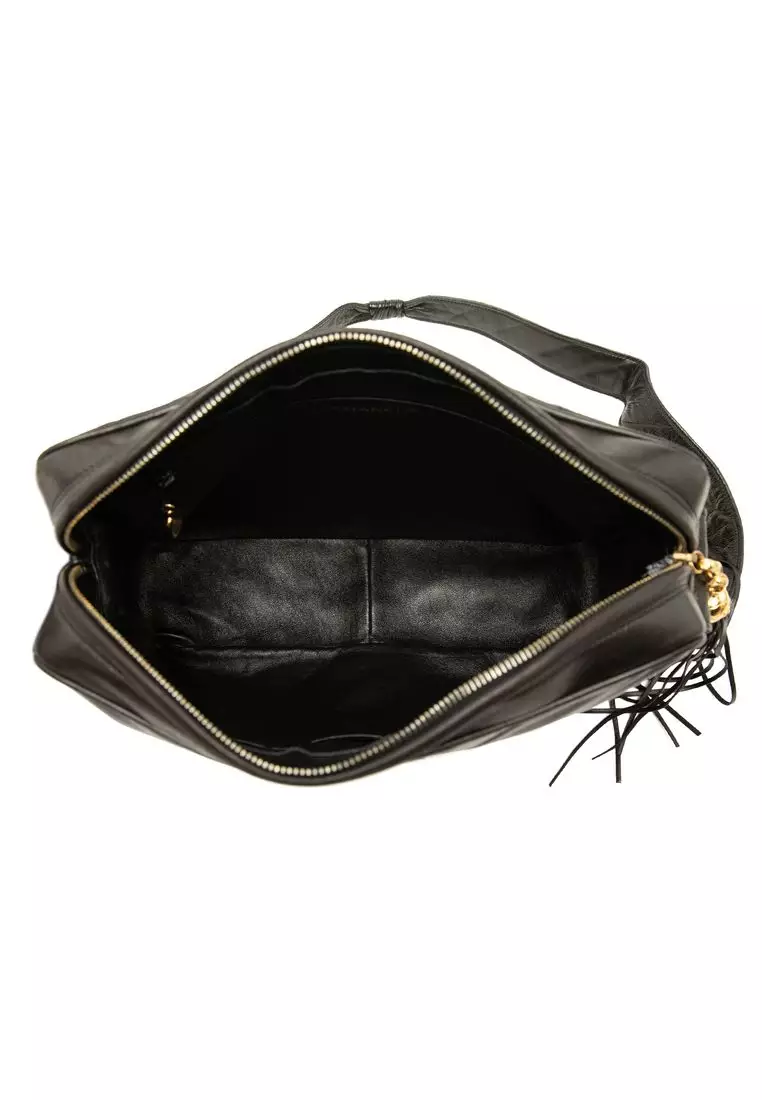 Pre-Loved Chanel Cc Chevron Lambskin Tassel Crossbody