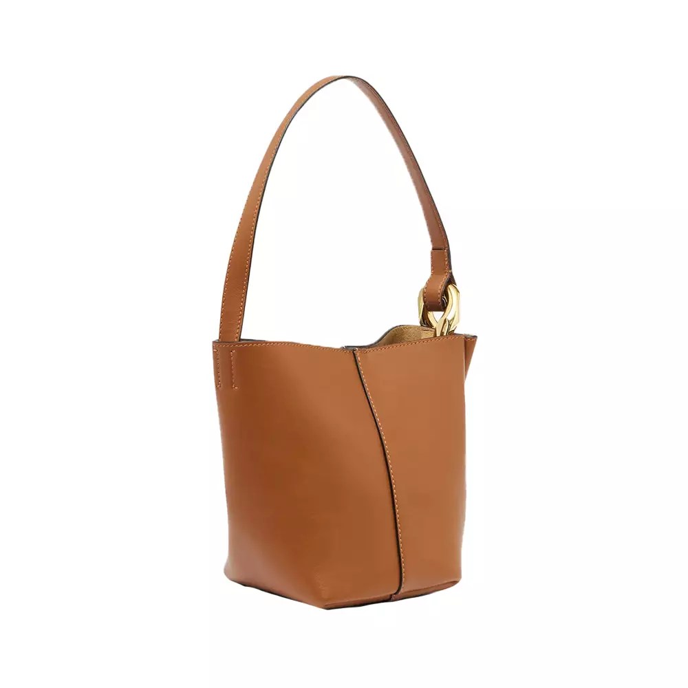 [5.5UPER DEALS] Corner Small Bucket Bag Tan