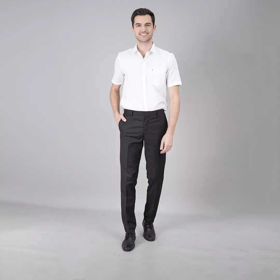 Johnwin - Celana Formal - Celana Pria - Hitam - Polyester - Slim Fit - F.996.010.110.C