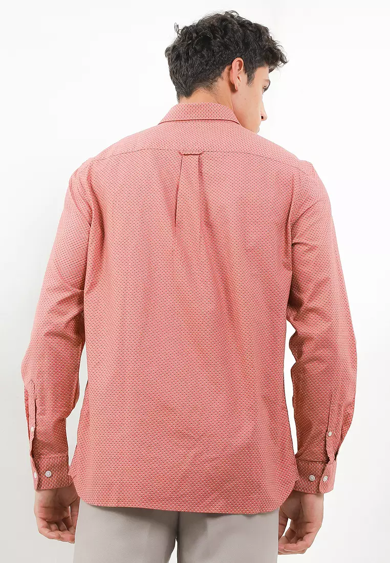 Easy Iron Pure Cotton Print Oxford Shirt