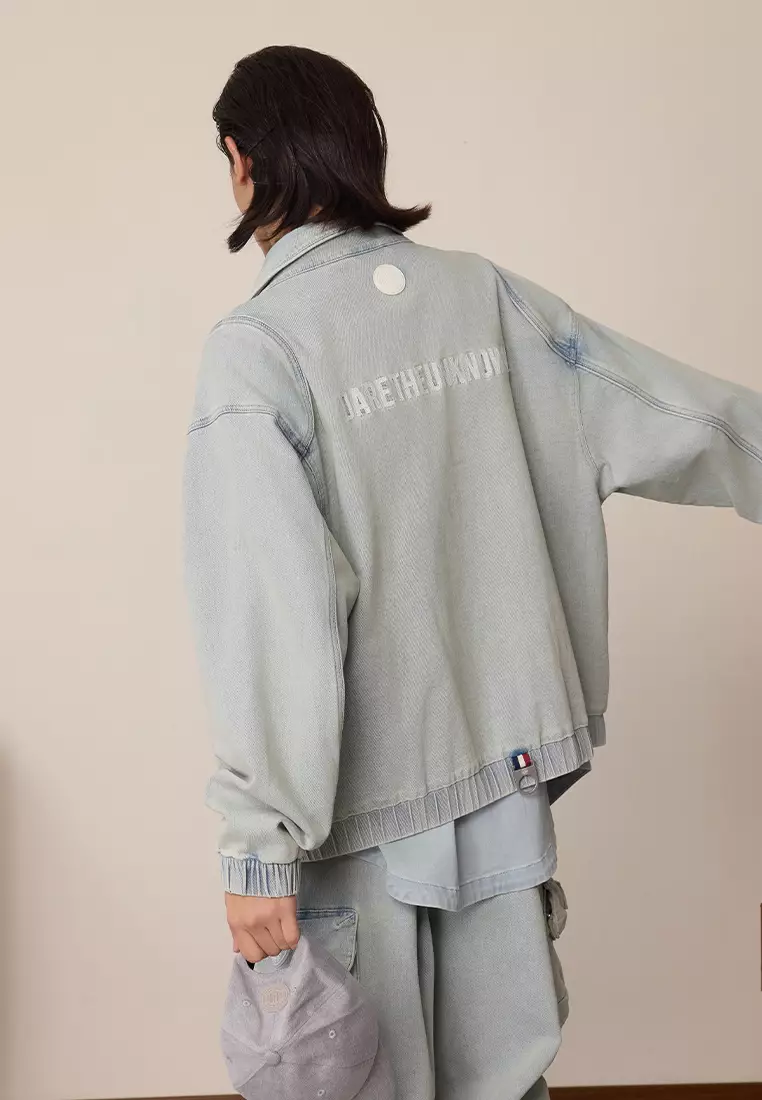 MEN'S PALLADIUM LOGO DROPPED SHOULDERS DENIM JACKET