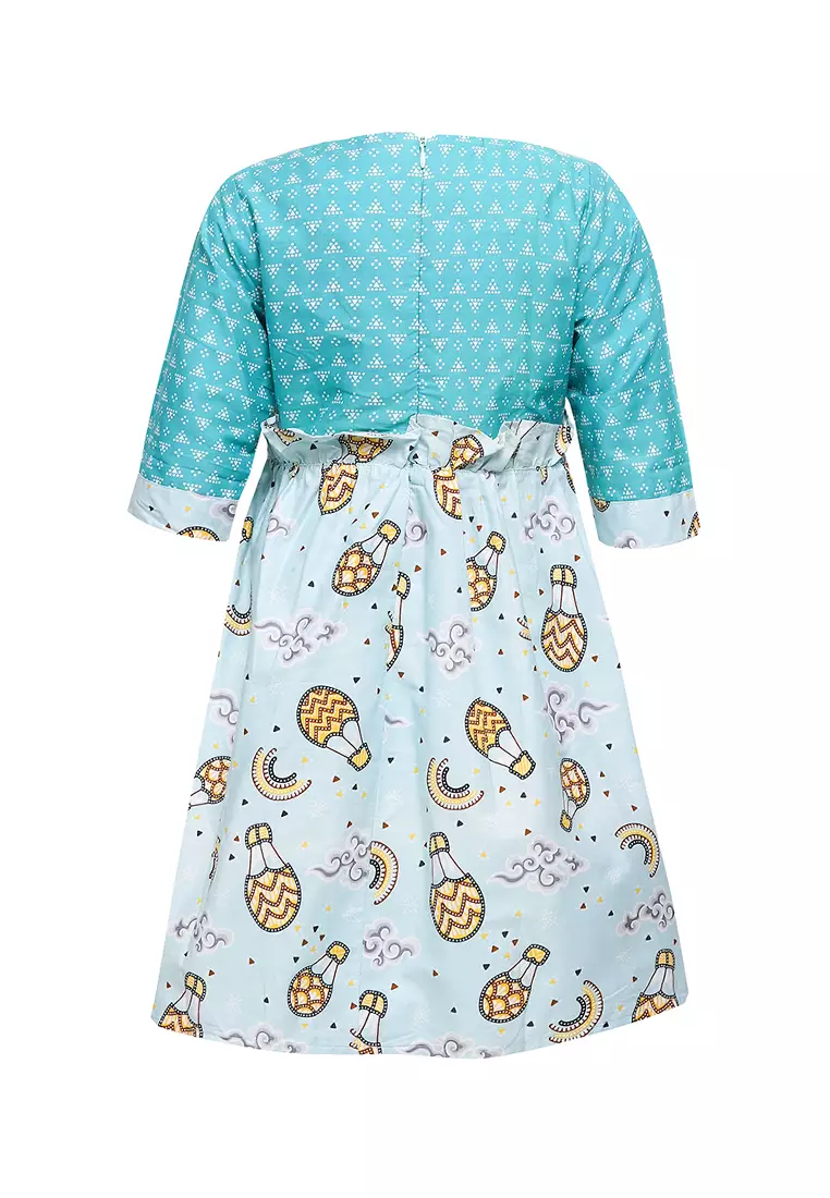 Dress Baju Anak Perempuan Bonaza Sleeve Blue