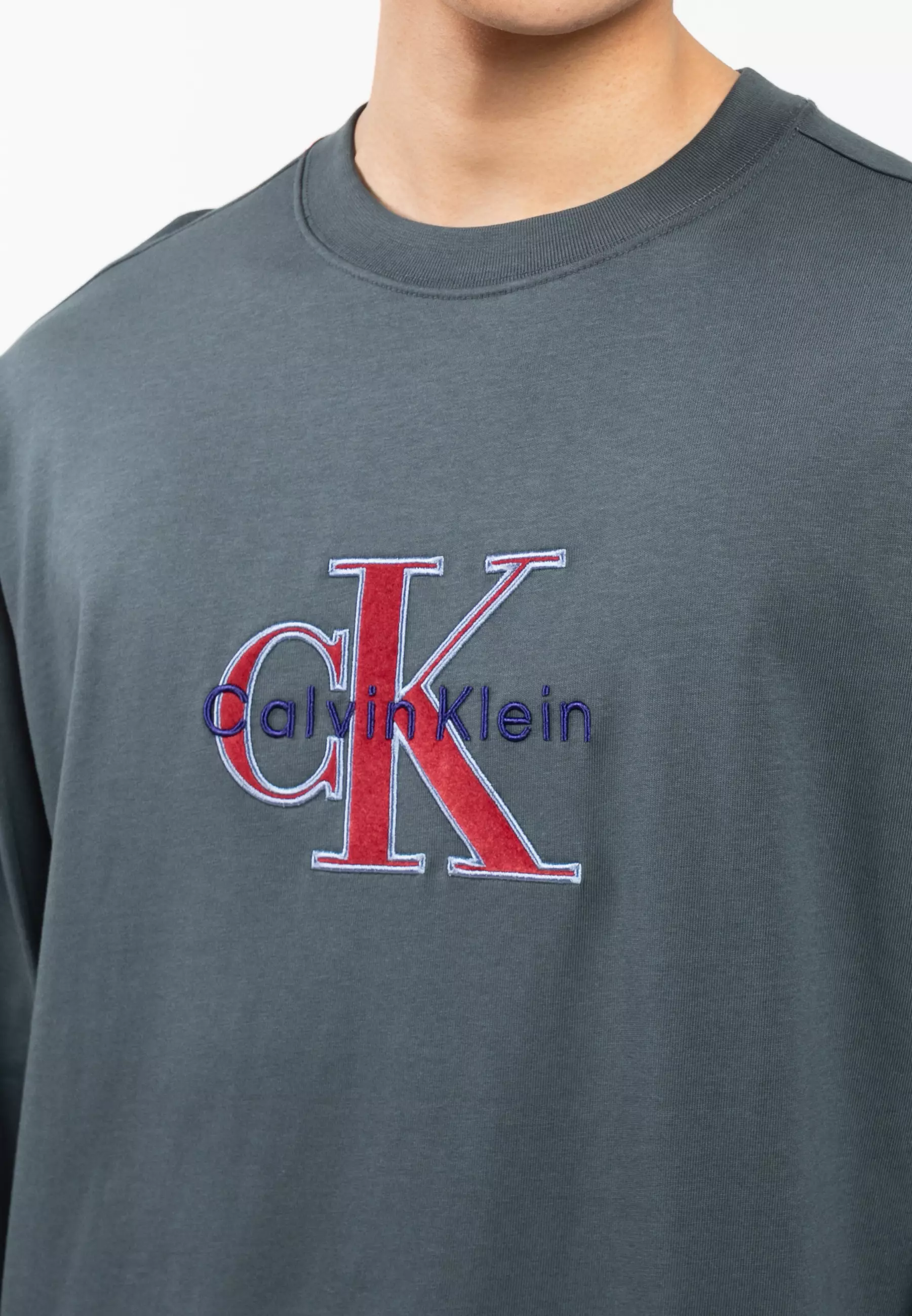 Long Sleeve 16s Jersey Tri-color Monologo Tee - Calvin Klein Jeans