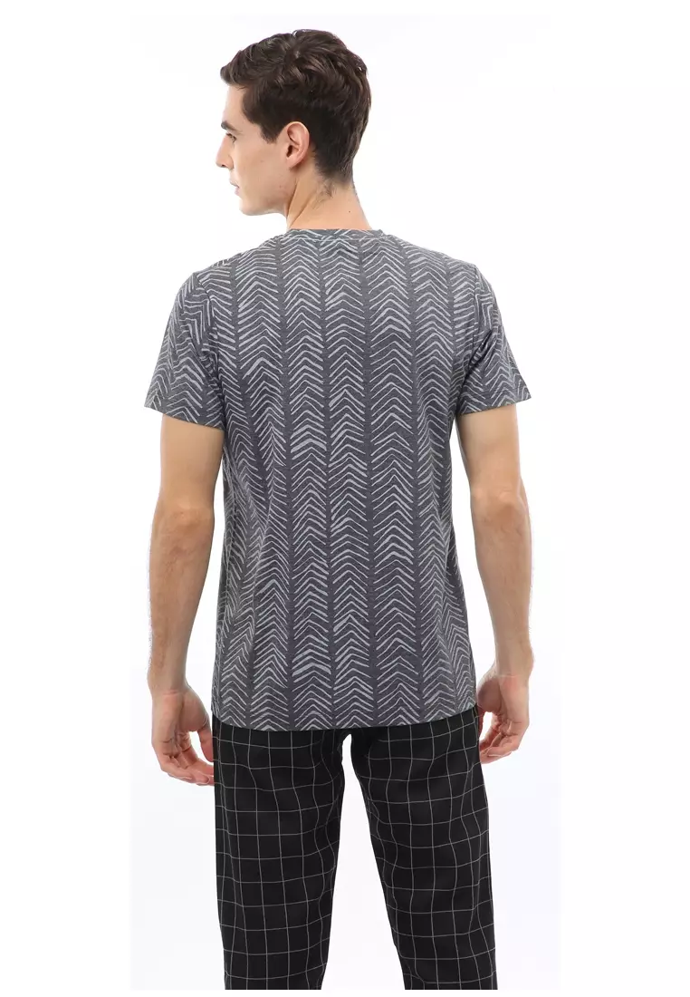 Jack T-Shirt Atasan Kasual Kaos Pria Crewneck Lengan Pendek Material Cotton ORIGINAL - Charcoal