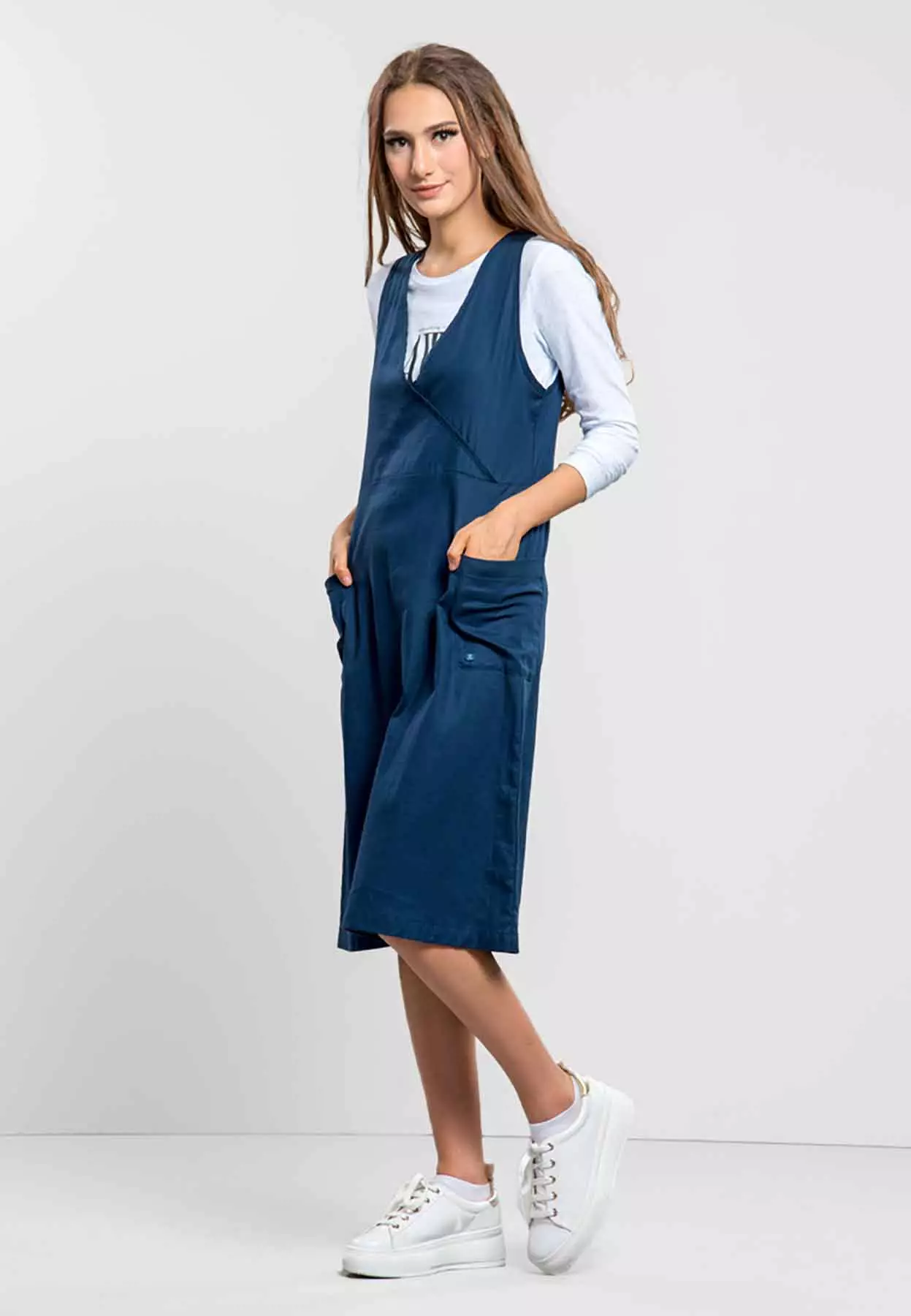 Wiliya Navy Overall Skirt