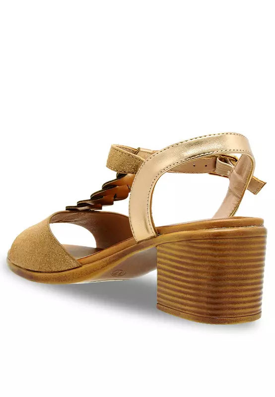 Sling Back Solid Tone Casual Heels