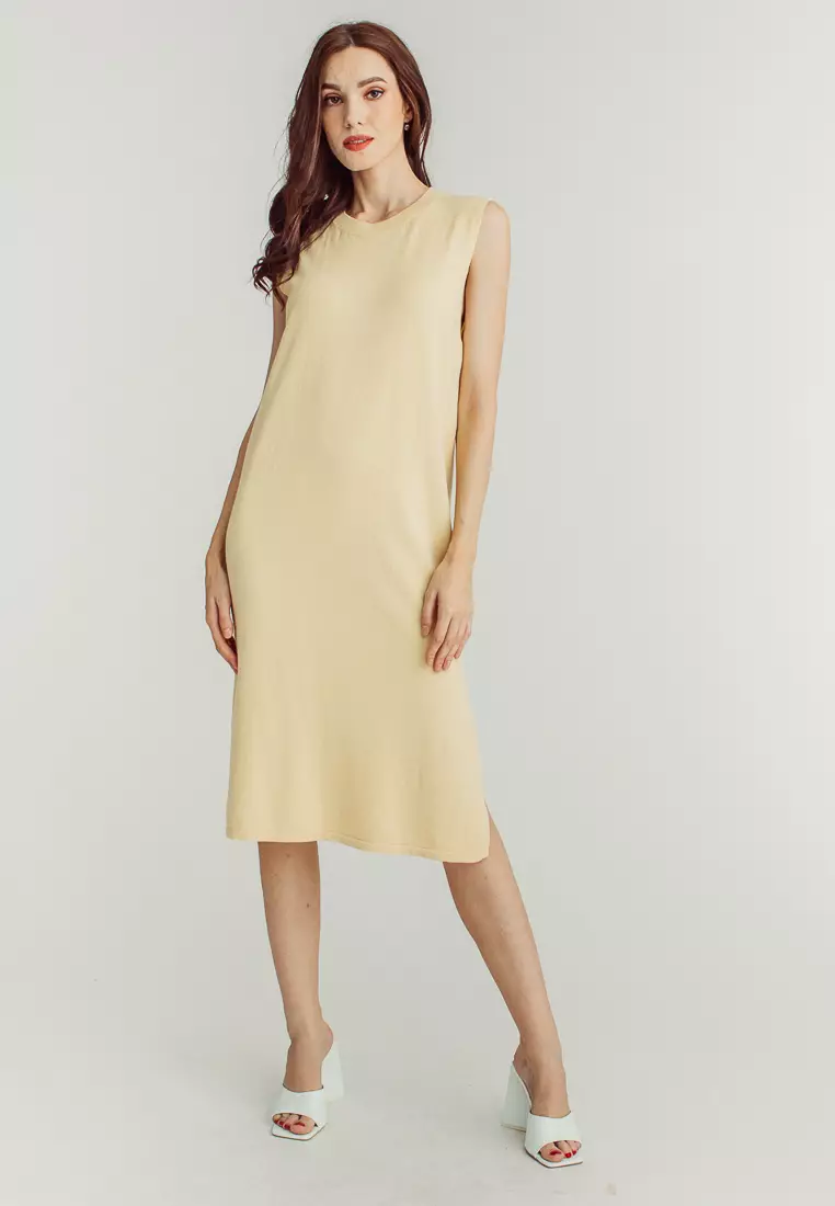 Beige sleeveless shop dress
