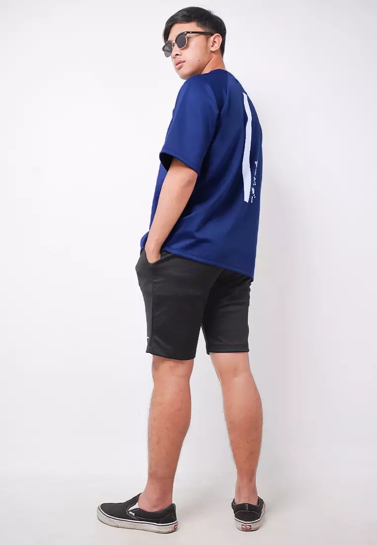 MTK91 Kaos Oversize Distro Pria Vertikal Line Katakana Navy