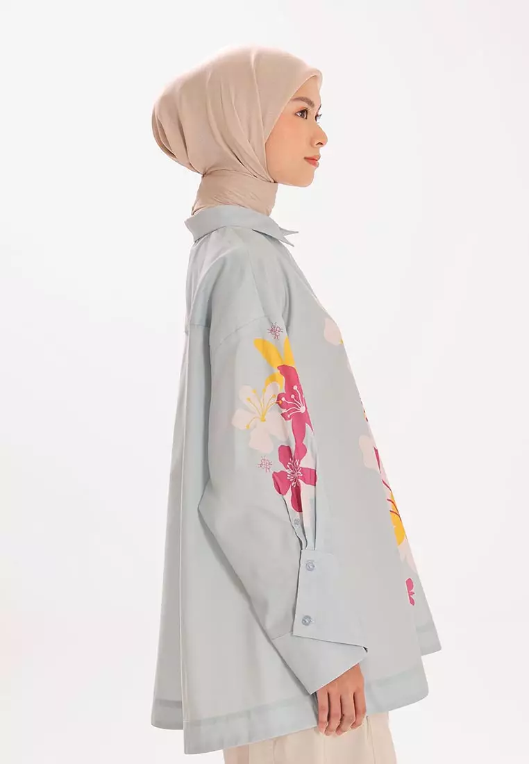 Ria Miranda Powder Blue Floria Shirt