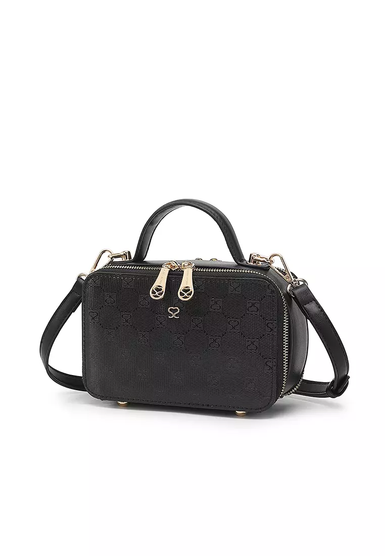 Women's Monogram Top Handle Bag / Sling Bag / Crossbody Bag (Tas Selempang / Tas Tangan) - Hitam