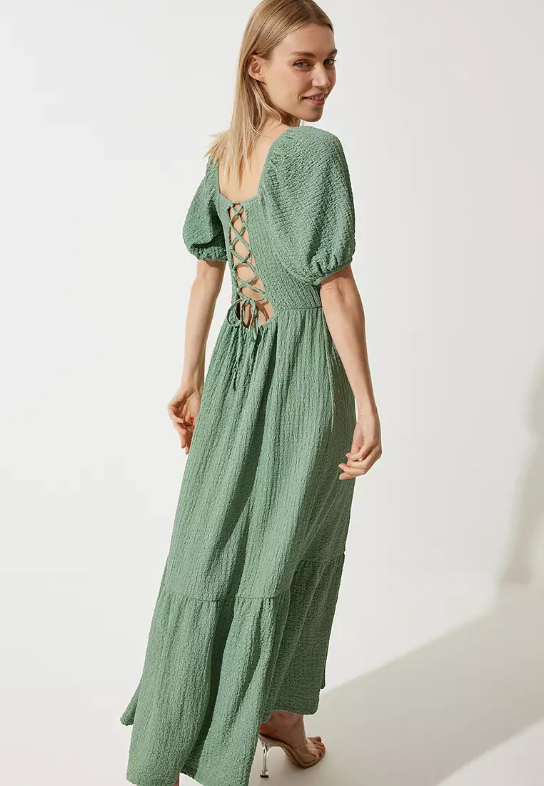Lace-up Midi Dress