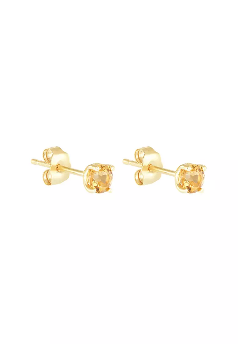 HABIB Citrine Gemstone Stud Earrings