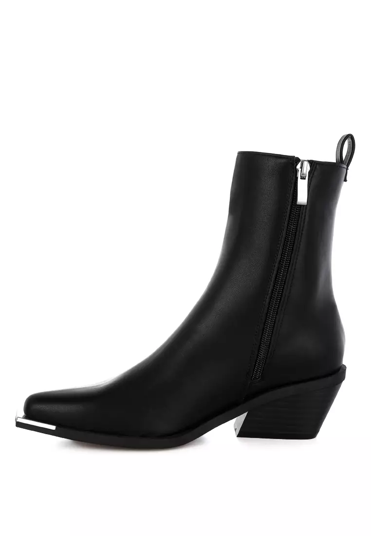 High Ankle Chelsea Boots In Black