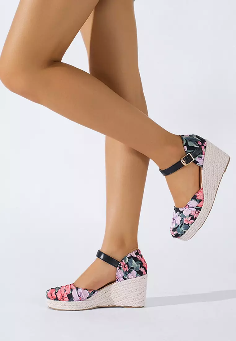 7.5CM Strap Cotton Printed Wedge Espadrilles WTY158-8