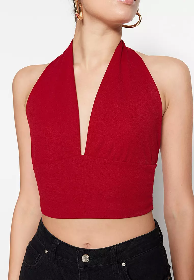 Halterneck Knitted Crop Top
