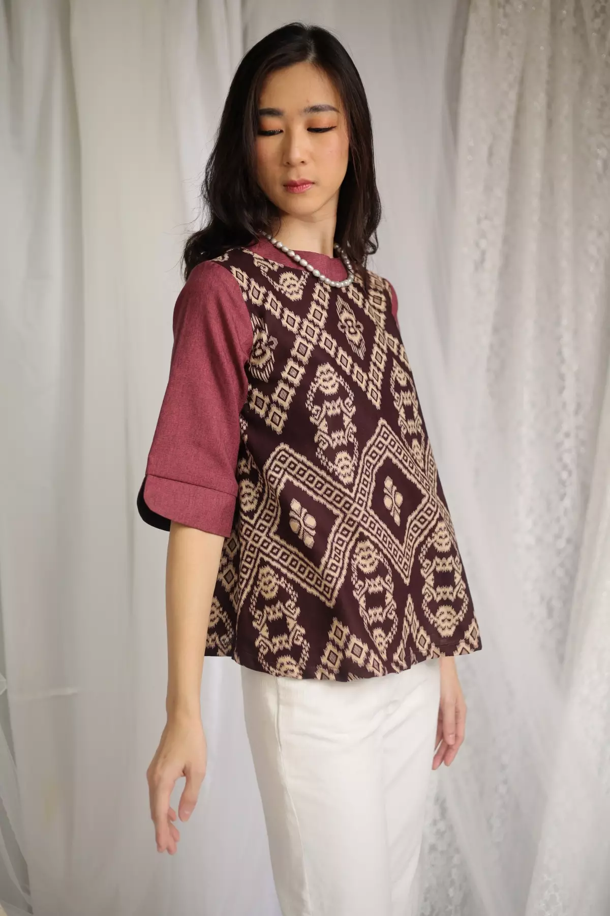 Audree Terracotta Ikat Blouse