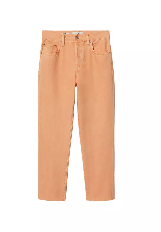 High-Waist Cropped Straight Jeans