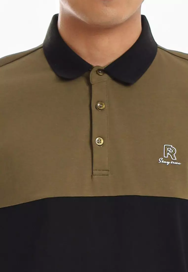 Forest Premium Cotton 210gsm Cut & Sew Polo T Shirt Men  - 24017-48Olive