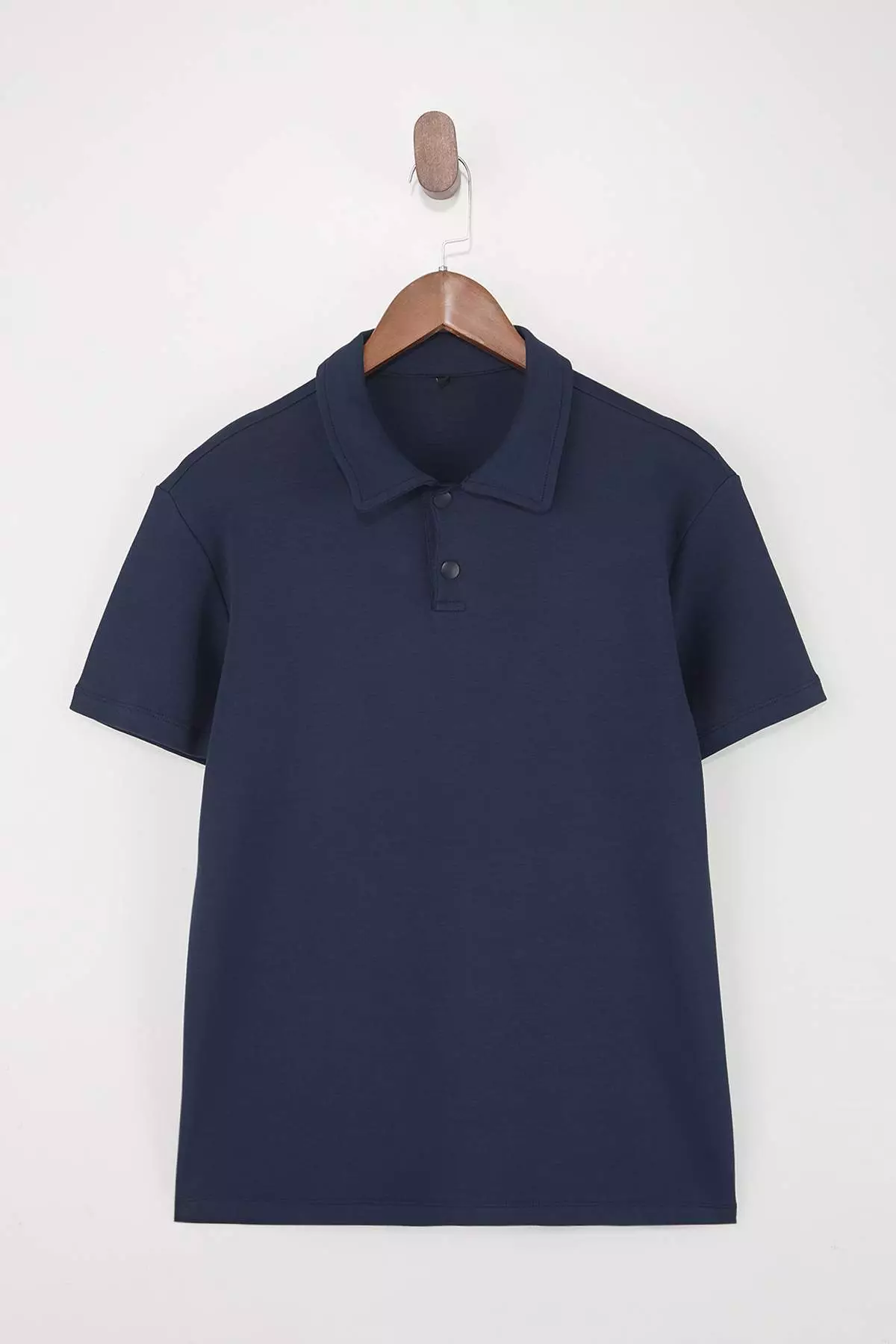 Navy Blue Regular/Normal Fit Soft Button Polo Neck T-Shirt Tmnss26Po00006