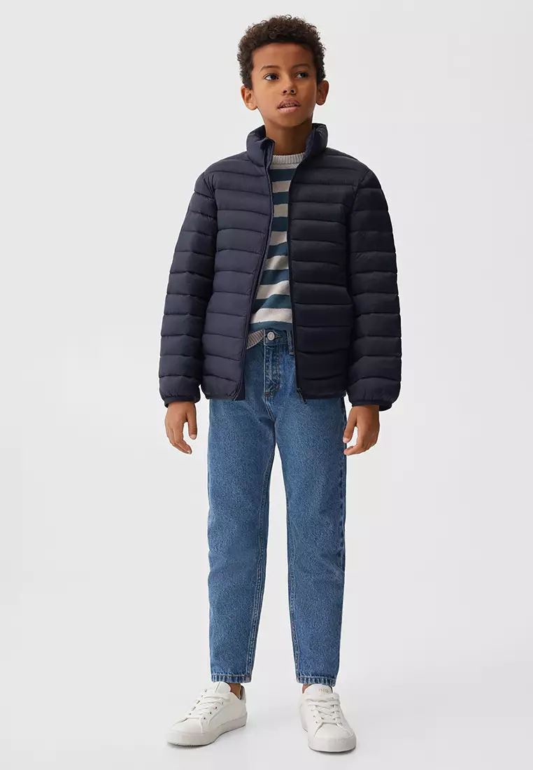 Boys navy cheap quilted jacket