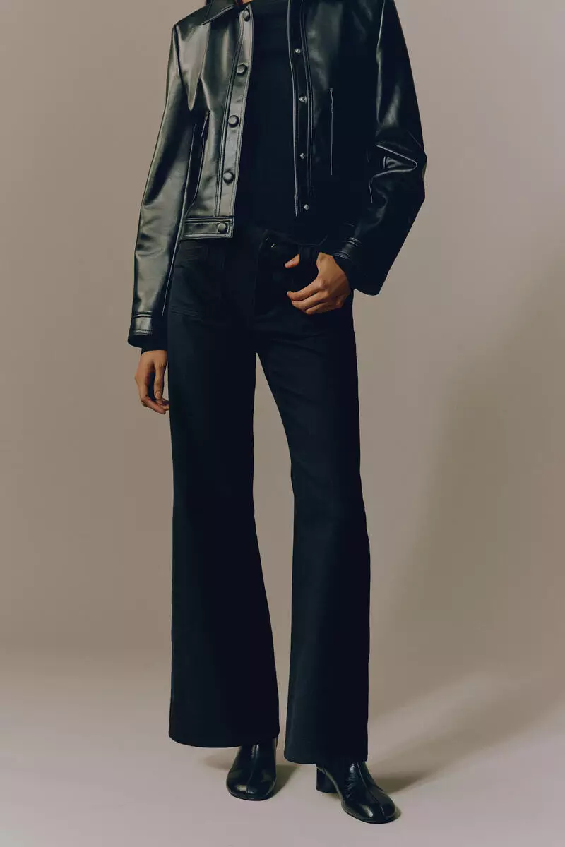 Wide twill trousers