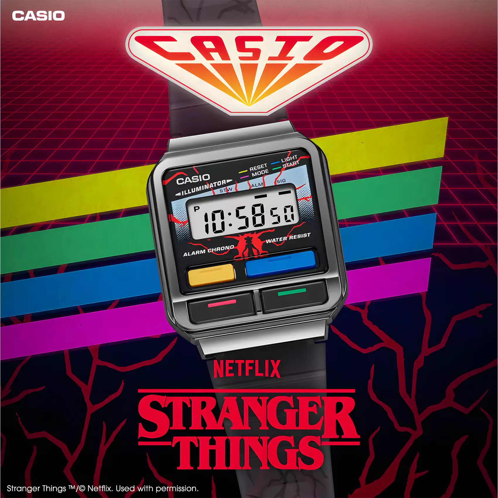 Casio x STRANGER THINGS - Jam Tangan Digital Unisex - A120WEST-1ADR