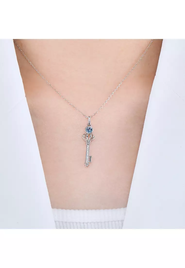 [ Alexandrite Collection ] Majestic Key Alexandrite Pendant Silver S925 WG - Kalung by Her Jewellery