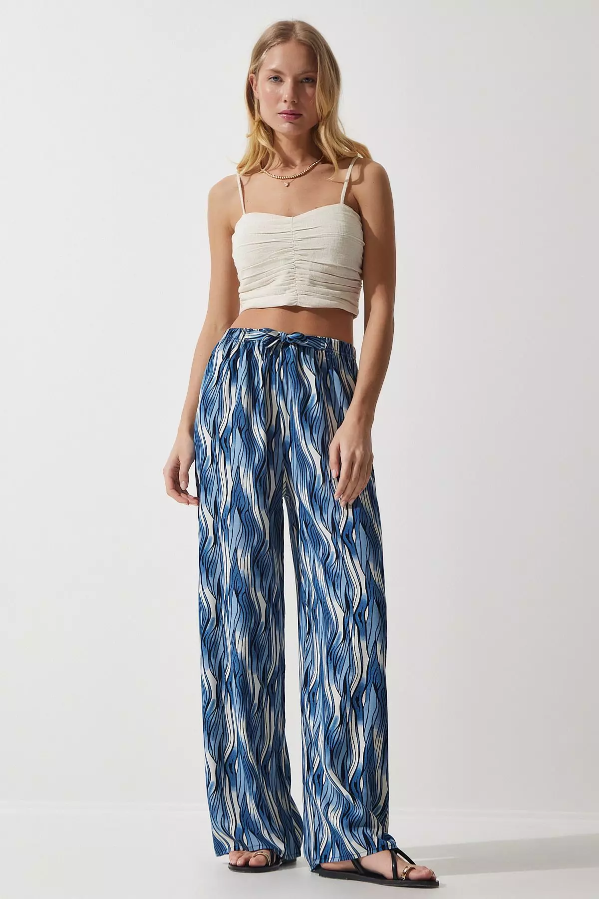 Patterned Palazzo Trousers