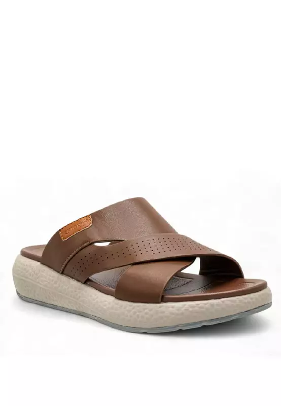 Men Slip On Faux Leather Classic Casual Sandals - 250140047