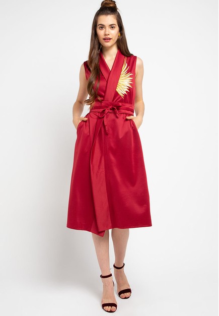 Jual Ans Ein Golden Wings Red Blazer Dress Original Zalora Indonesia