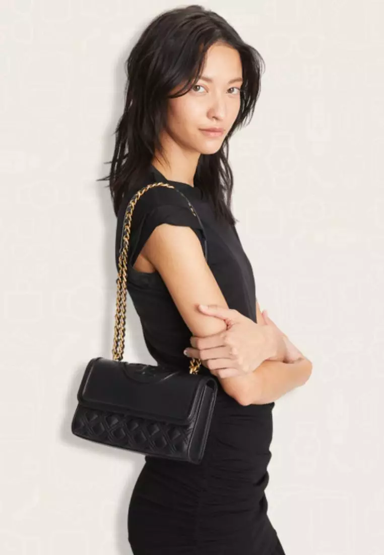 Tory Burch Small Fleming Convertible Shoulder Bag Black