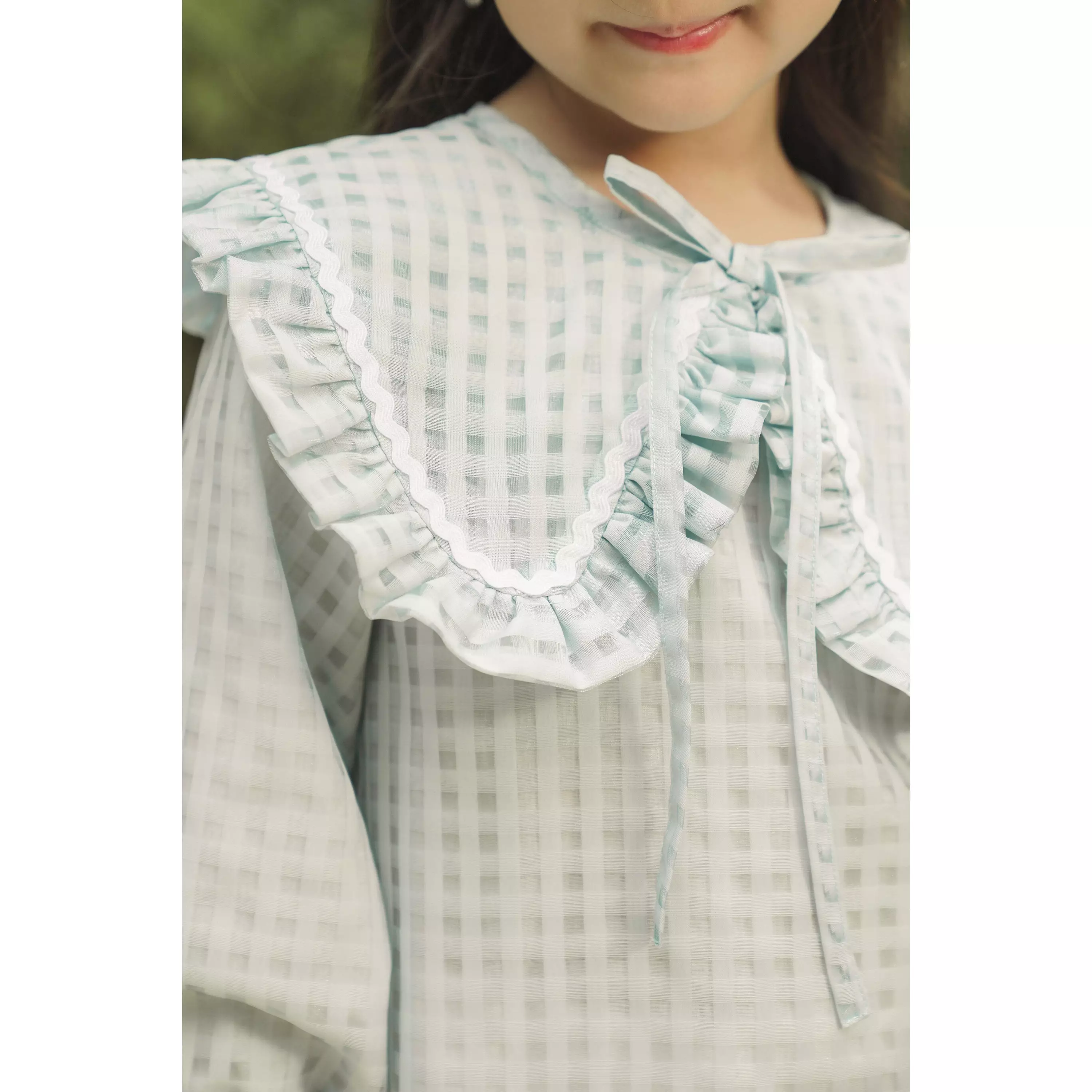 Mothercare x Benang Jarum Raya Collection Gingham Collar Dress - Dress Baju Lebaran Anak Perempuan