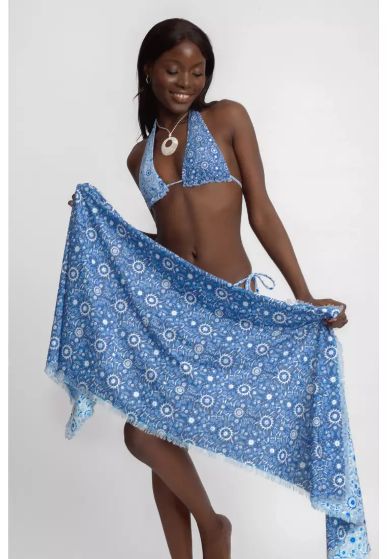 Keisha Frayed Sarong / Lapis Lazuli