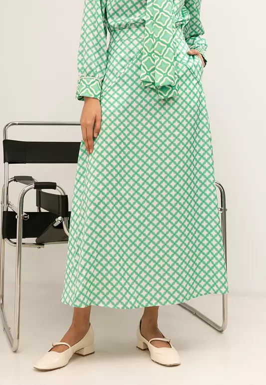 Recycle Polyester Geometric Skirt