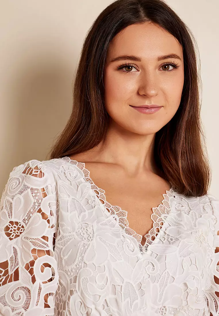 Paola Lace White Dress