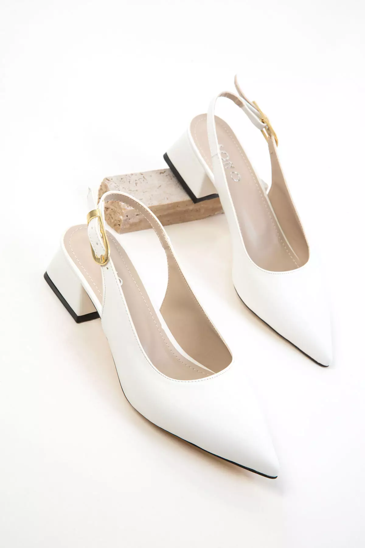 White Women's Classic Heeled Shoes 20421