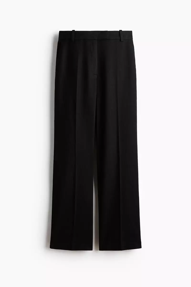 Linen-blend tailored trousers