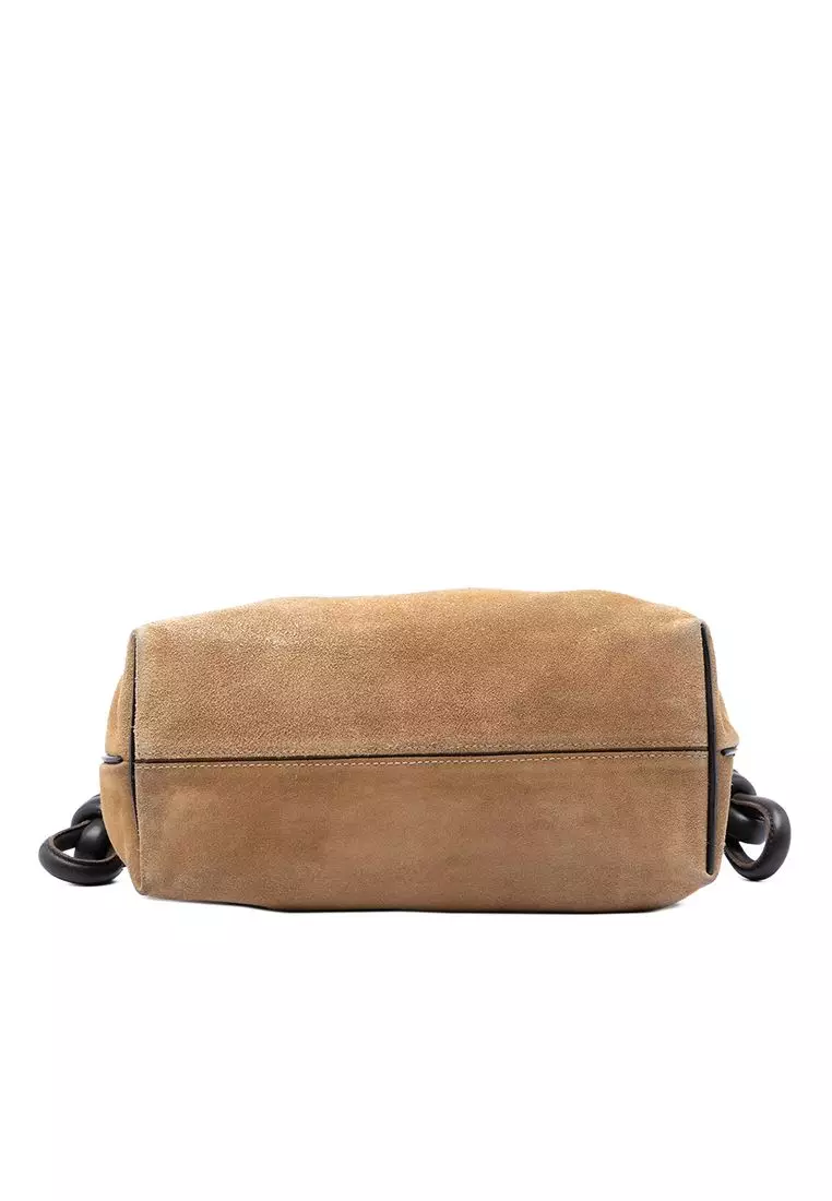 Pre-Loved Loewe Suede Flamenco Knot Crossbody